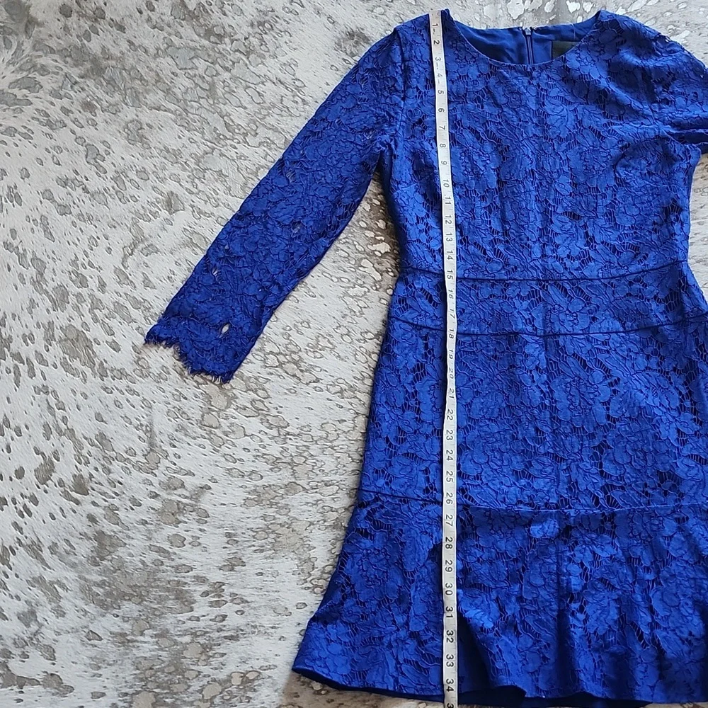 J. Crew Floral Lace Dress Blue Style E5036